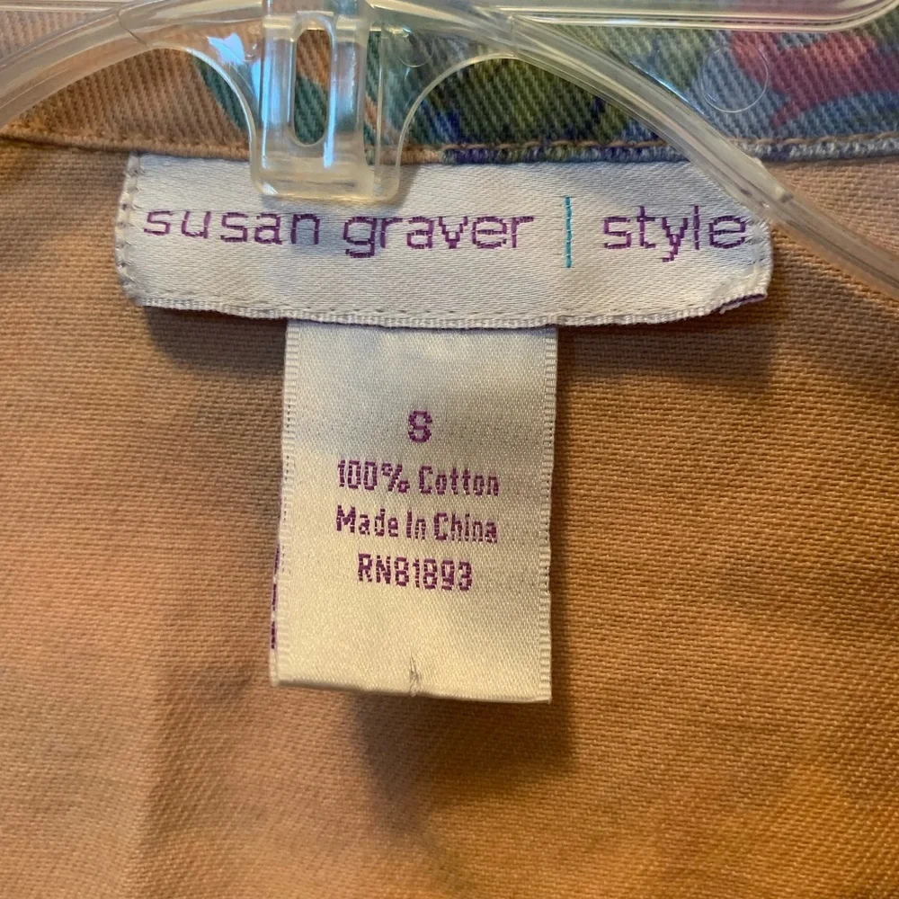 Susan Graver Woman’s Denim Jacket Size Small 100% Cotton Cottagecore grannycore - Picture 8 of 8